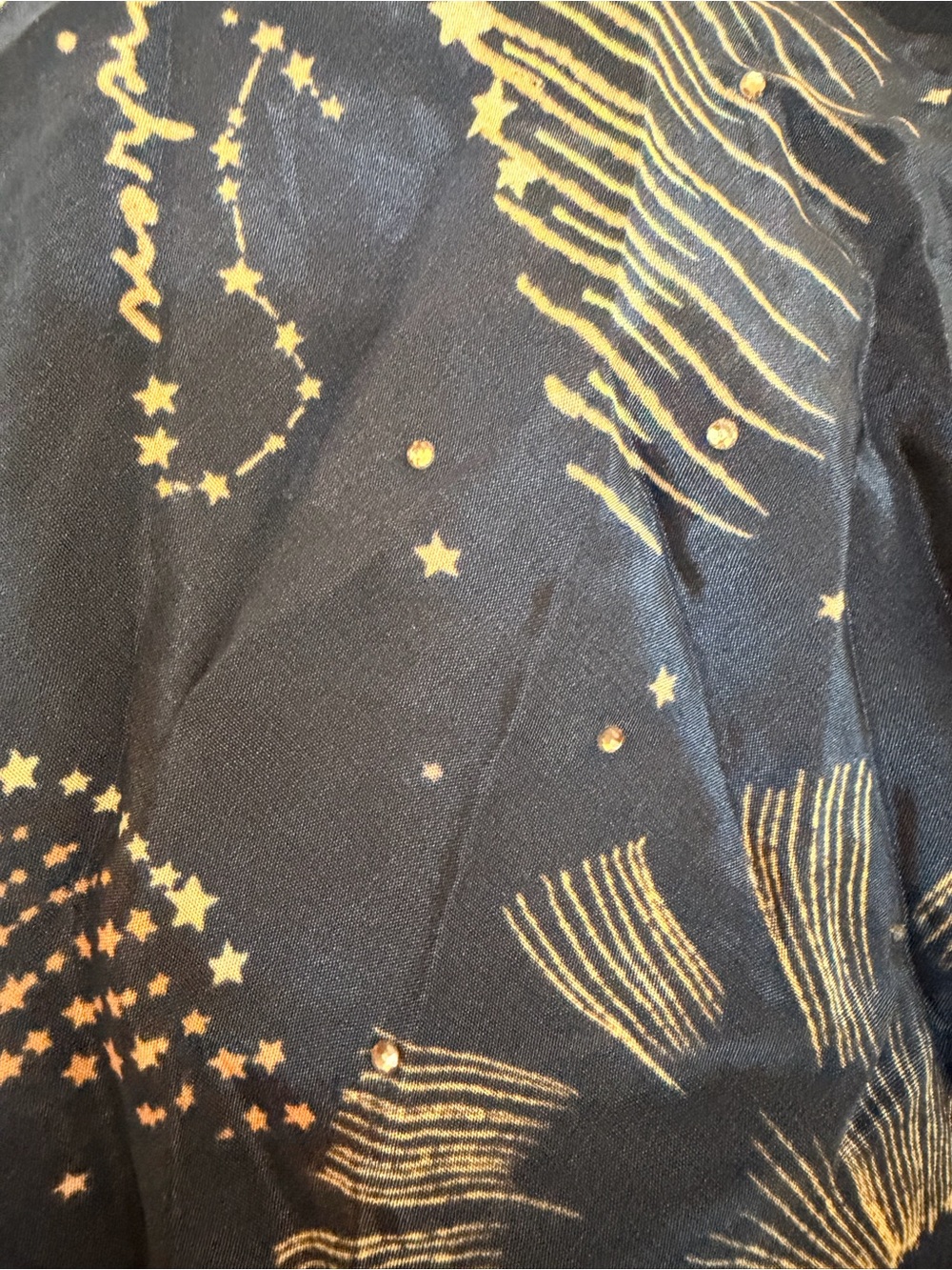 FARM Rio Black Golden Foliage Mini Dress. Size medium - Picture 5 of 10